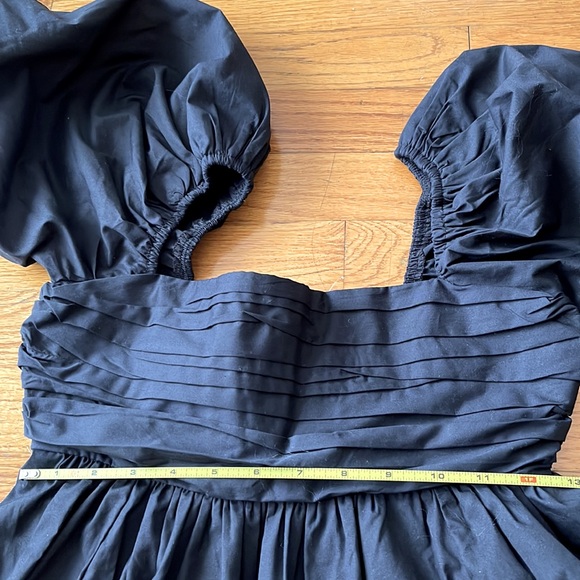 Abercrombie & Fitch Ruched Ruffle Puff Sleeve Mini Dress Black Size XSmall NWOT - Picture 6 of 8